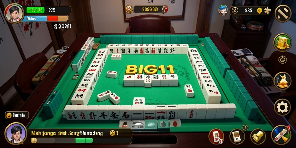Tampilan gameplay seru dalam BIG11 menunjukkan tantangan Mahjong yang menarik.