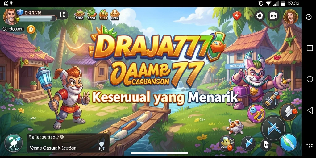 Tampilan gameplay DRAJA777 yang ceria dan menarik.