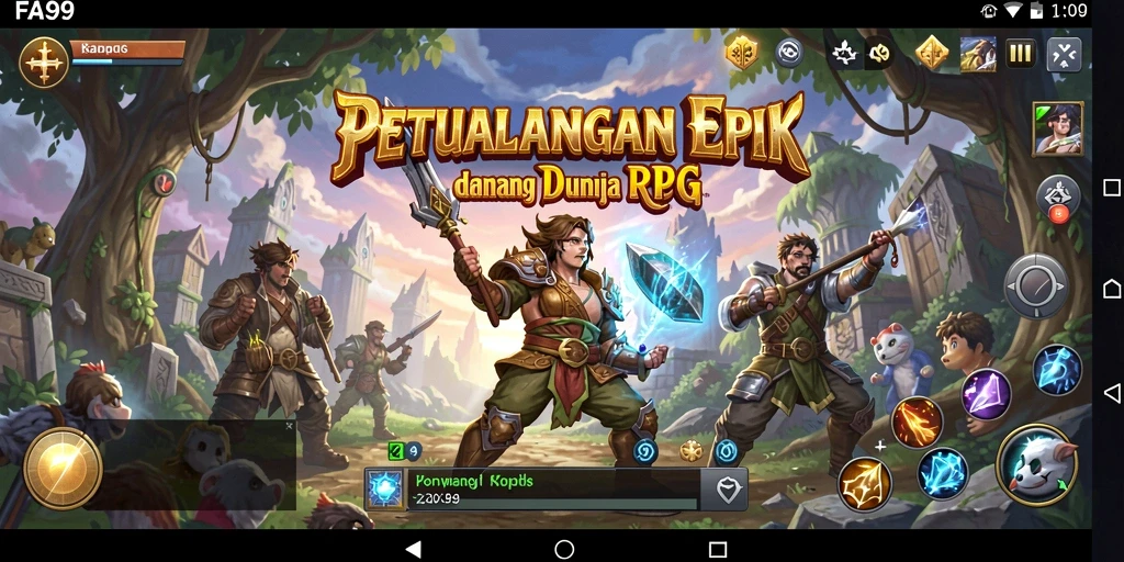 Tampilan gameplay RPG FA99 dengan aksinya yang seru dan grafik yang memukau.