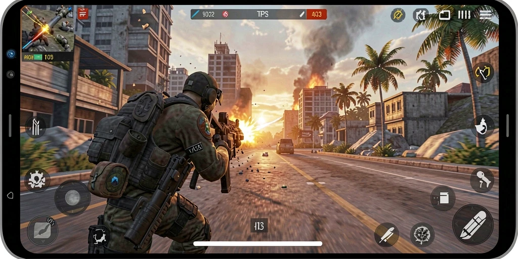 Screenshot gameplay H03 menunjukkan aksi menegangkan dan grafis yang memukau.