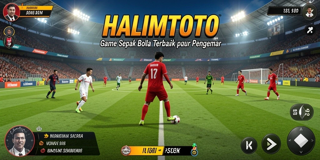 Tampilan gameplay menarik dalam game sepak bola HALIMTOTO.