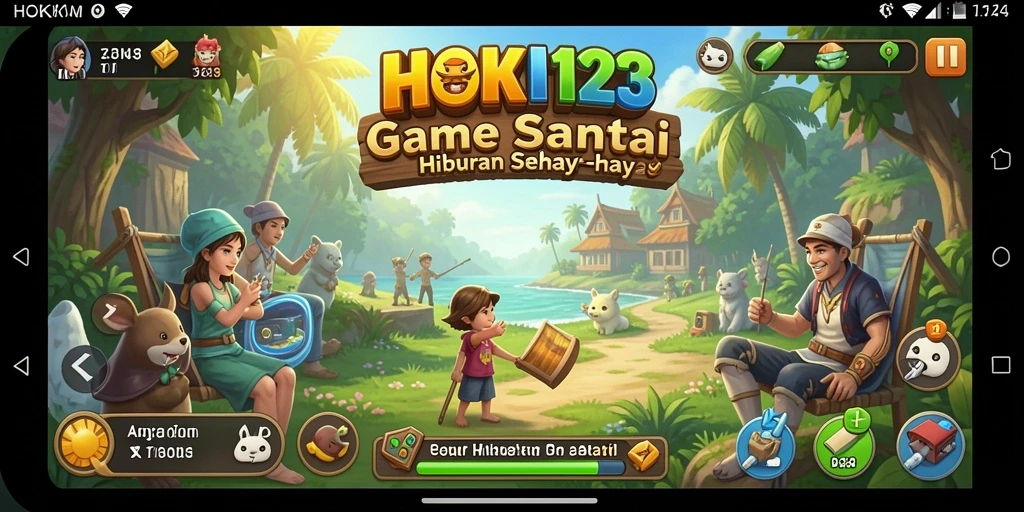 Tampilan gameplay HOKI123 yang seru dan penuh warna.