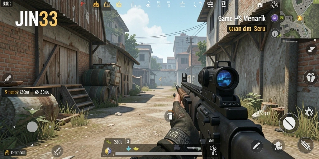 Screenshot gameplay JIN33 menampilkan aksi seru dalam pertempuran FPS.