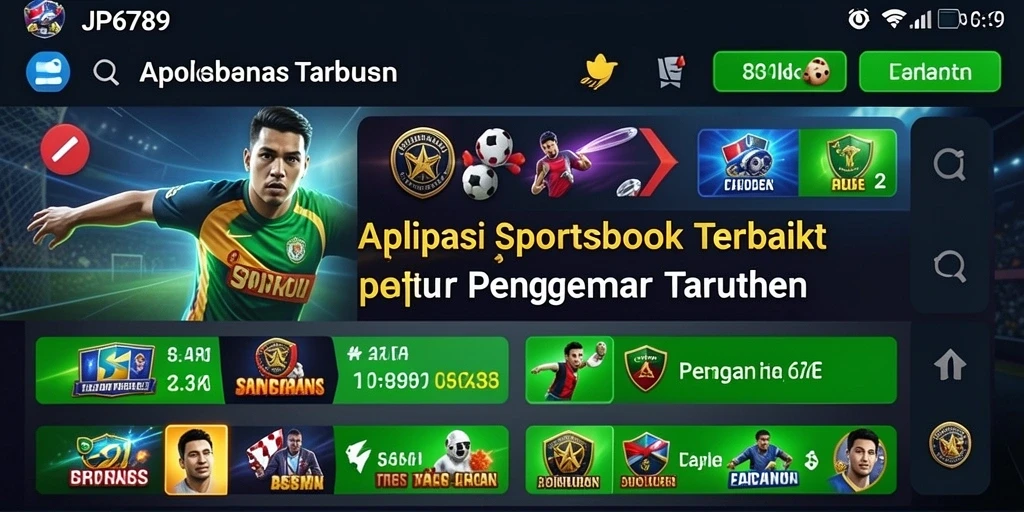 Tampilan utama gameplay Sportsbook JP6789 yang menarik.