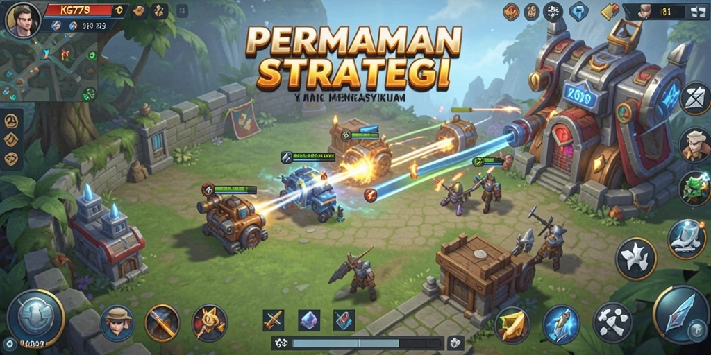 Screenshot menampilkan gameplay strategi yang memikat.