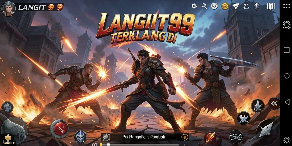 Tangkapan layar LANGIT99 menunjukkan pertarungan intens dalam mode Battle Royale.