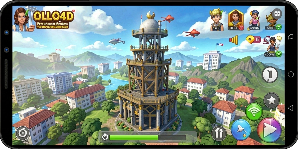 Tampilan menarik dari gameplay OLLO4D dalam Tower Defense.
