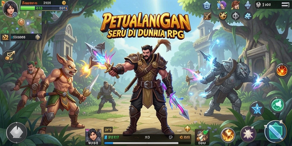 Tampilan gameplay RPG yang menarik dari PP7 dengan karakter yang beraksi.