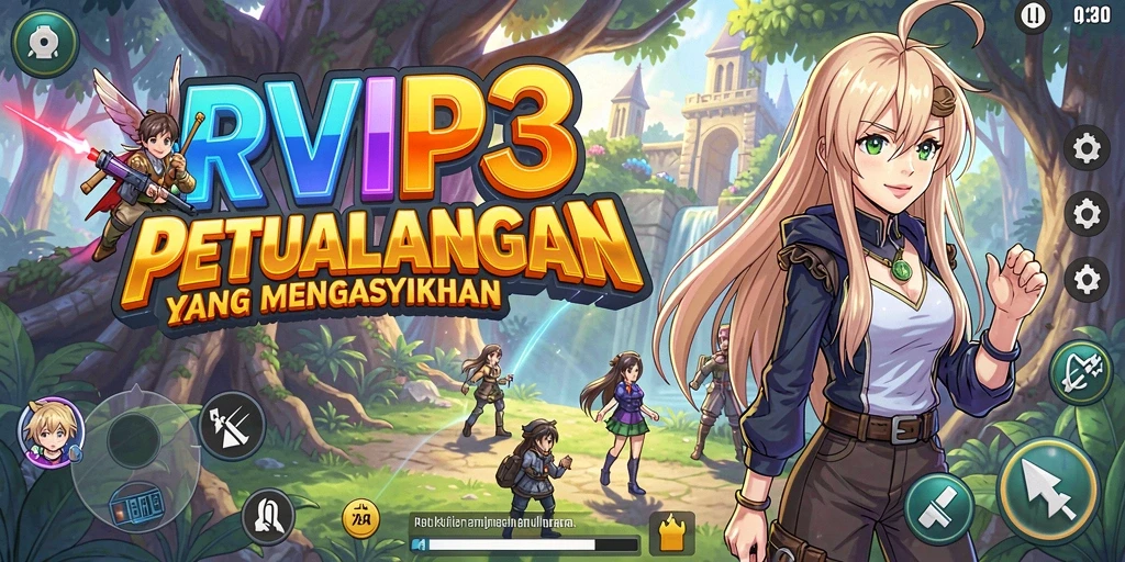 Tampilan gameplay RVIP3 yang penuh aksi dan warna.