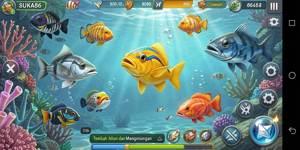 Gameplay seru menembak ikan di SUKA86