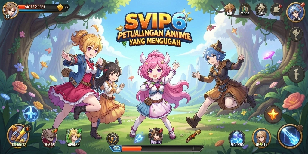 Tangkapan layar gameplay <strong>SVIP6</strong> menampilkan aksi karakter anime yang seru.