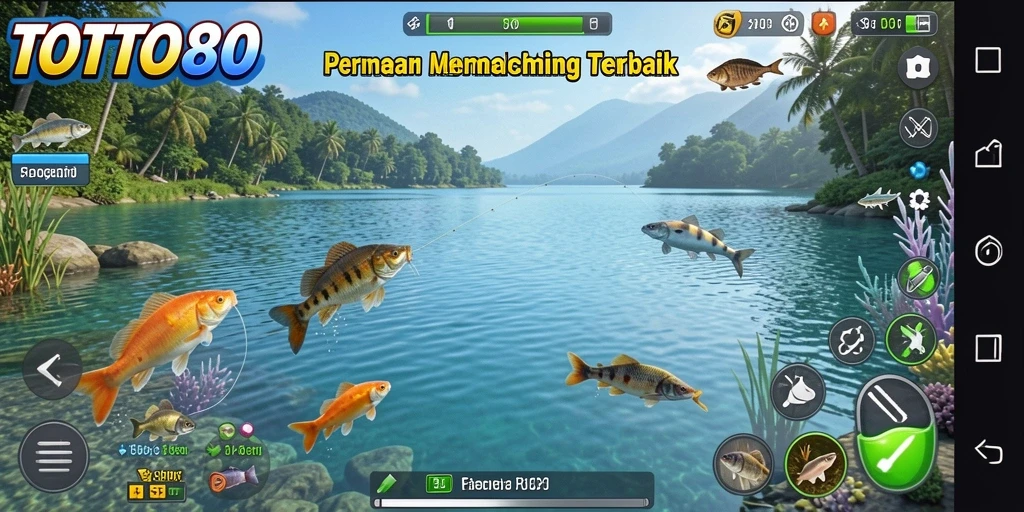 Tampilan screenshot TOTO80 dengan gameplay memancing yang menarik dan realistis.