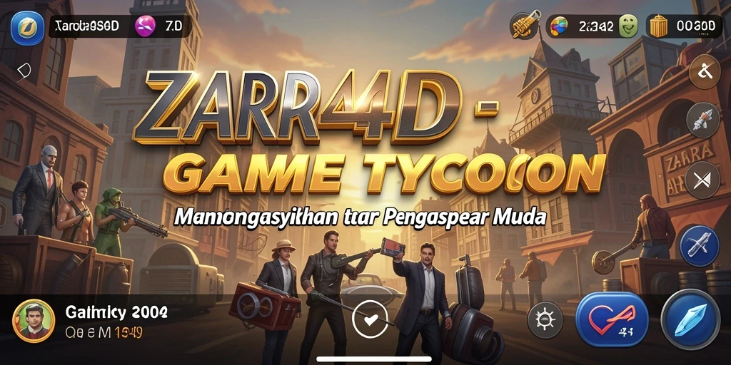 Tampilan menakjubkan dari gameplay ZARA4D saat membangun bisnis Tycoon.